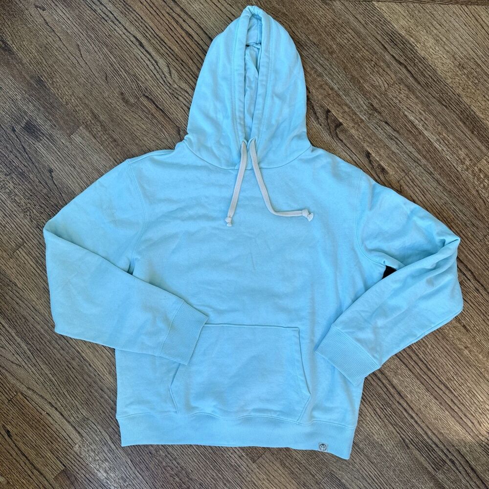 Women’s Free Planet Sea Foam Green Blue Pullover Drawstring Hoodie Sweatshirt M